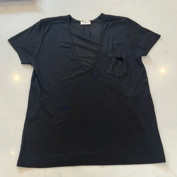 Saint Laurent - plunging shirt in black - Picture 2 of 6